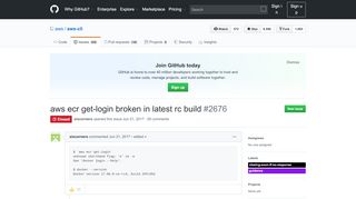 
                            11. aws ecr get-login broken in latest rc build #2676 - GitHub