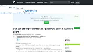 
                            3. aws ecr get-login should use --password-stdin if available · Issue ...
