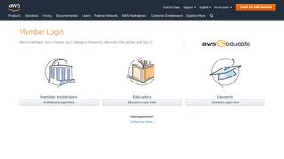 
                            2. AWS Educate Member Login - Amazon Web Services (AWS)