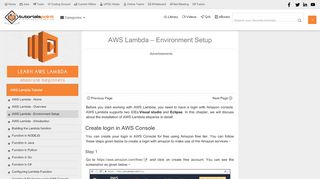 
                            6. AWS Lambda â Environment Setup