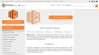 
                            7. AWS Lambda Tutorial - tutorialspoint.com