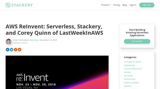 
                            6. AWS ReInvent: Serverless, Stackery, and Corey …