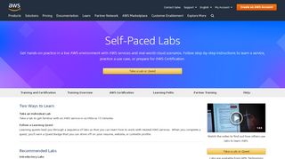 
                            4. AWS Training | Self-Paced Labs - AWS Online Training