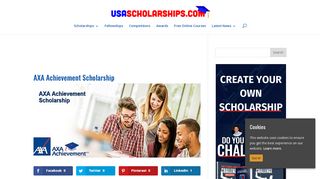 
                            11. AXA Achievement Scholarship - USAScholarships.com