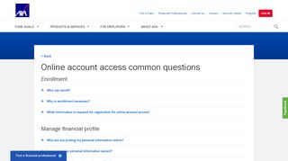 
                            4. AXA online account access common questions - AXA.com