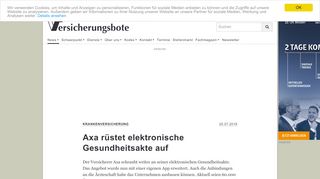 
                            6. Axa rüstet elektronische Gesundheitsakte auf ...