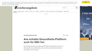 
                            7. Axa schaltet Gesundheits-Plattform auch für DBV frei ...