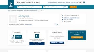 
                            8. Axia Payments | Better Business Bureau® Profile