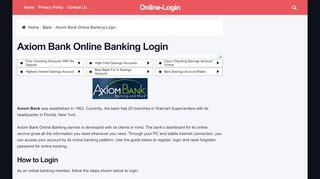 
                            2. Axiom Bank Online Banking Login - Online-Login