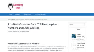 
                            11. Axis Bank Customer Care - Toll Free Numbers and …