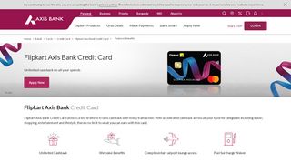 
                            9. Axis Bank Flipkart Credit Card - Apply Online - Axis Bank