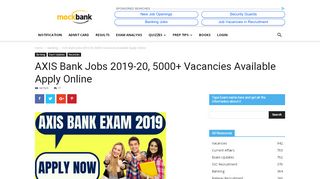 
                            8. AXIS Bank Jobs 2019, New Vacancies Available at www ...