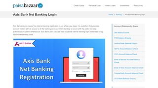 
                            8. Axis Bank Net Banking Login - Paisabazaar.com