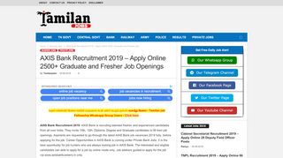 
                            9. AXIS Bank Recruitment 2019 - tamilanjobs.com