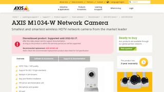 
                            2. AXIS M1034-W Network Camera | Axis Communications