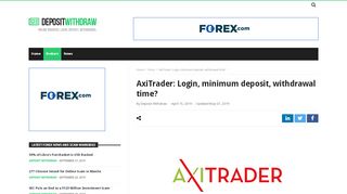 
                            6. AxiTrader: Login, minimum deposit, withdrawal time?