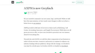 
                            3. AXPM is now Greyfinch - greyfinch - Medium