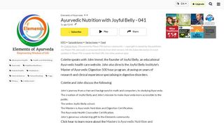 
                            4. Ayurvedic Nutrition With Joyful Belly - 041 Elements Of Ayurveda ...