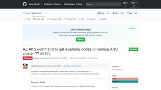 
                            7. AZ AKS command to get available nodes in running AKS cluster - GitHub