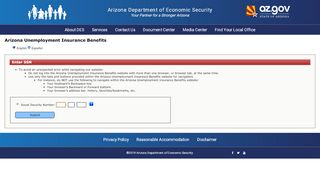 
                            4. AZ Continued Claims: Enter SSN - Arizona Department of Economic ...