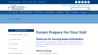 
                            5. Azalea Orthopedics Patient Forms