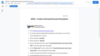 
                            5. AZCIS - Create a Personal Account Procedures - …