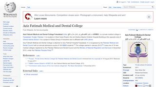 
                            5. Aziz Fatimah Medical and Dental College - Wikipedia