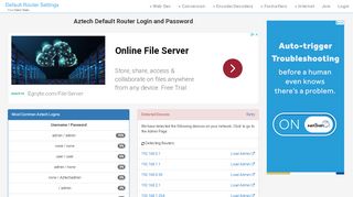 
                            5. Aztech Default Router Login and Password - Clean CSS