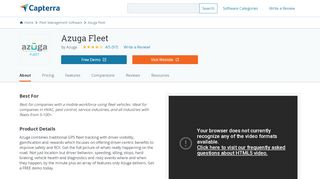 
                            8. Azuga Fleet Reviews and Pricing - 2019 - Capterra