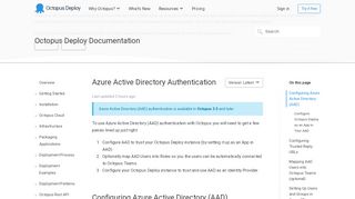 
                            9. Azure Active Directory Authentication | Octopus Deploy