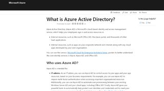 
                            1. Azure Active Directory - Microsoft Docs