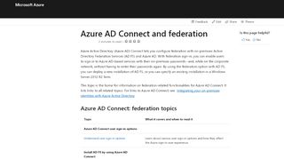 
                            3. Azure AD Connect and federation | Microsoft Docs
