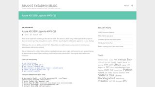 
                            5. Azure AD SSO Login to AWS CLI – Riaan's SysAdmin Blog