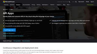 
                            3. Azure API Apps – API service | Microsoft Azure