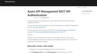 
                            7. Azure API Management REST API Authentication | Microsoft Docs