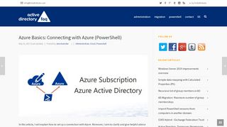 
                            8. Azure Basics: Connecting with Azure (PowerShell) - Active Directory ...