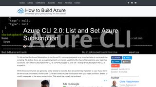 
                            10. Azure CLI 2.0: List and Set Azure Subscription | How to ...