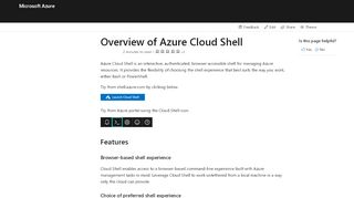 
                            2. Azure Cloud Shell overview | Microsoft Docs