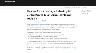 
                            3. Azure Container Registry authentication with a ... - Microsoft Docs