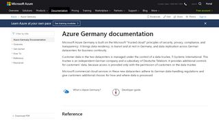 
                            7. Azure Germany documentation: Tutorials and API reference ...