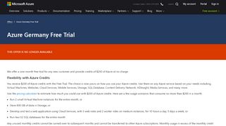 
                            4. Azure Germany Free Trial | Microsoft Azure