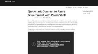 
                            6. Azure Government Connect with PowerShell | Microsoft Docs