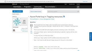 
                            5. Azure Portal bug in Tagging resources - MSDN - Microsoft