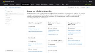 
                            3. Azure portal documentation | Microsoft Docs