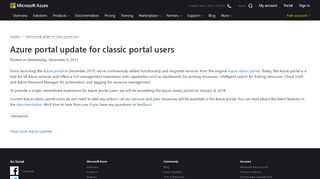 
                            1. Azure portal update for classic portal users | Azure updates | Microsoft ...