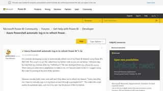 
                            9. Azure Powershell automatic log-in to refresh Power BI
