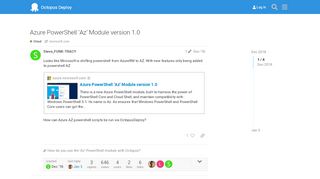 
                            8. Azure PowerShell 'Az' Module version 1.0 - Cloud - Octopus Deploy