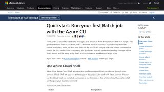 
                            1. Azure Quickstart - Run Batch job - CLI | Microsoft Docs