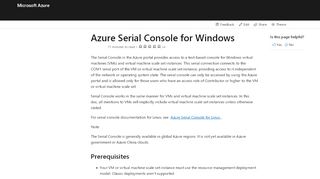 
                            7. Azure Serial Console for Windows | Microsoft Docs