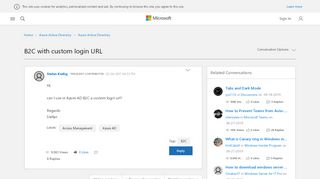 
                            7. B2C with custom login URL - Microsoft Tech …